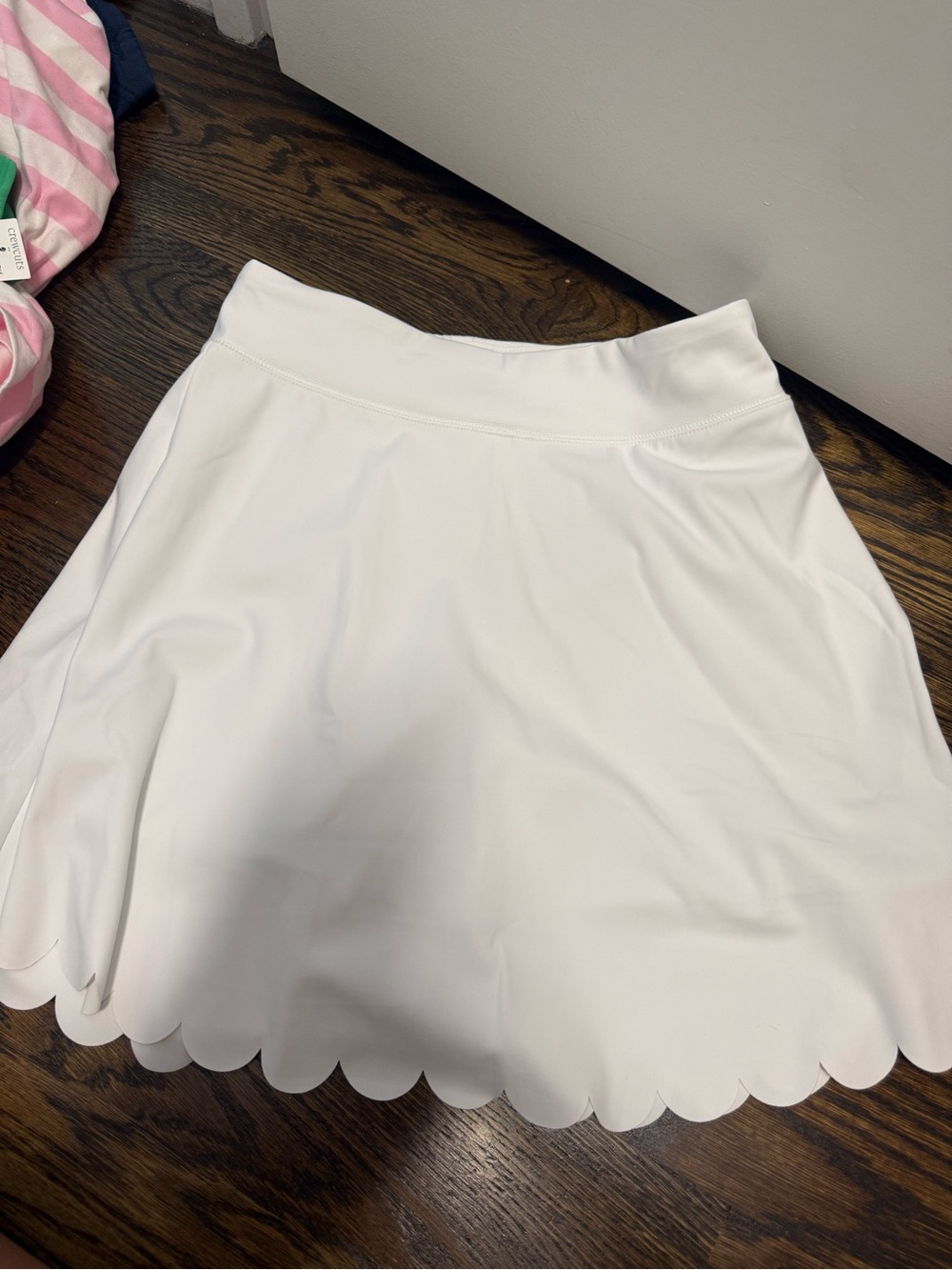 J. Crew White Scalloped-Hem A-Line Skirt